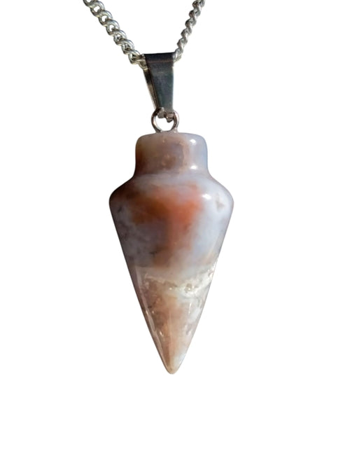 Natural Healing Crystal Pendant Necklace, Multiple Gemstone Options,